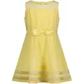 Calvin Klein Girls' Sleeveless Party Dress, Fit and Flare Silhouette, Round Neckline & Back Zip Closure, Light Yellow, 6