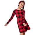 The Children's Place Girls' 2 Pack Long Sleeve Fashion Skater Dress, Red Cozy Winter, Medium