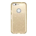Speck Products Presidio Clear with Glitter Cell Phone Case for Google Pixel - Clear with Gold Glitter