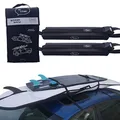 Ho Stevie! Surfboard Car Roof Rack Padded System (Holds Up to 3 Boards) with Silicone Buckle Covers