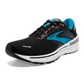 Brooks Men's Adrenaline GTS 22 Road Running Shoes, Black/Blue/Orange, Size US 11.5