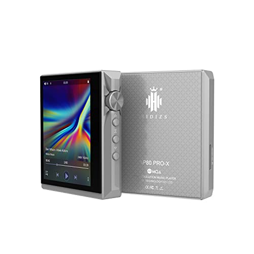 Hidizs AP80 PRO-X HiFi MP3 Player with Bluetooth, Lossless MQA DSD 256 High Resolution Digital Music Player, Full Touch Screen, Portable Walkman,with Pedometer, E-Book, Supports up to 512GB