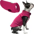 Gooby - Fleece Vest, Small Dog Pullover Fleece Jacket with Leash Ring, Fuchsia, Large