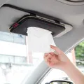 Cartisen Car Tissue Holder, Sun Visor Tissue Holder, Car Visor Napkin Holder, PU Leather Backseat Tissue Case Holder for Car Vehicle with Zipper (Black)