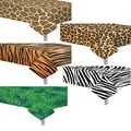 Oojami 5 Pack Animal Safari Theme Zoo Print Table Cover/Animal Theme Tablecloth Party Supplies/Ideal for Birthday Parties, Animal Theme Party, Baby Showers, Zoo Jungle Safari Themed Party