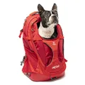 Kurgo Dog Carrier Backpack for Small Pets - Dogs & Cats | TSA Airline Approved | Cat | Hiking or Travel | Waterproof Bottom | G-Train | K9 Ruck Sack | Red,ZCR30-17137