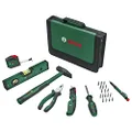 Bosch Home & Garden Universal 25 Piece Hand Tool Set (Versatile Tool Set for General Home Works, Folding Knife, Combination Pliers, Tape Measure, Spirit Level and More)