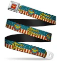 Buckle-Down Seatbelt Buckle Belt, Wonder Woman Logo Americana Red/White/Blue/Yellow, X-Large, 32 to 52 Inches Length, 1.5 Inch Wide