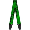 Buckle-Down Premium Guitar Strap, KISS ME, I'm Irish! Clovers and Kisses Green/Black, 29 to 54 Inch Length, 2 Inch Wide