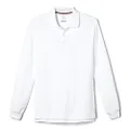 French Toast Boys' Long-Sleeve Pique Polo Shirt, White, 10-12