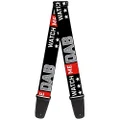 Buckle-Down Premium Guitar Strap, Watch Me Dab Stars Black/Red/White/Crackle Grey, 29 to 54 Inch Length, 2 Inch Wide