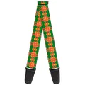 Buckle-Down Premium Guitar Strap, Plaid Gold/Green/Pink, 29 to 54 Inch Length, 2 Inch Wide
