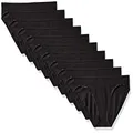 Amazon Essentials Women's Cotton Bikini Brief Underwear (Available in Plus Size), Pack of 10, Black, Small