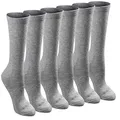 Dickies Women's Dritech Advanced Moisture Wicking Crew Sock (6/12 Packs), Grey Solid (6 Pairs), 6-9
