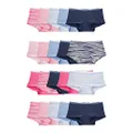 Fruit of the Loom Girls' Cotton Boyshort Underwear, 20 Pack - Fashion Assorted, 6