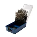 Century Drill & Tool 37280 25 Piece Fractional High Speed Steel Brad Point Wood Drill Bit Index Set, Set Includes 1/8” to ½" by 1/64ths Brad Point Woodworking Bits, for Furniture Making