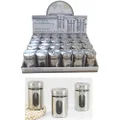 [3 PCS]LYLAC GLASS SPICE SHAKER WITH Stainless Steel COVER+S/S LID 90ML 5X5X8.4CM