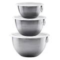 Tovolo Stainless Steel, Set of 3 Mixing Tight-Seal Dishwasher-Safe Metal Bowls with BPA-Free Lids for Food Storage, Stainless Steel