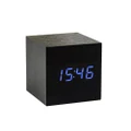 Gingko Cube Click Clock, Black/Blue LED