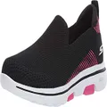 Skechers Women's Go Walk 5 Slip On Sneakers, Black/Pink, Size US 11
