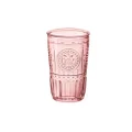 Bormioli Rocco Romantic Set of 4 Cooler Glasses, 16 Oz. Colored Crystal Glass, Cotton Candy Pink, Made in Italy.