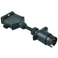 Loadmaster LM30905 Trailer Adapter 7 Pin LG Round Car Socket to Flat Trailer Plug