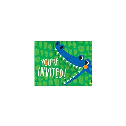 Creative Converting Alligator Party Invitations Gatefold, 11 cm x 14 cm (Pack of 8)