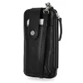 Timberland Women's Mobile Phone Crossbody Wallet Bag RFID Leather Shoulder Bag, One Size, Black (Pebble), Einheitsgröße