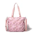 Baggallini Carryall Daily Tote, Pink Butterfly Print, One Size
