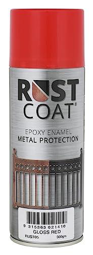 Rust Coat Epoxy Enamel Metal Protection, 300 g, Gloss Red