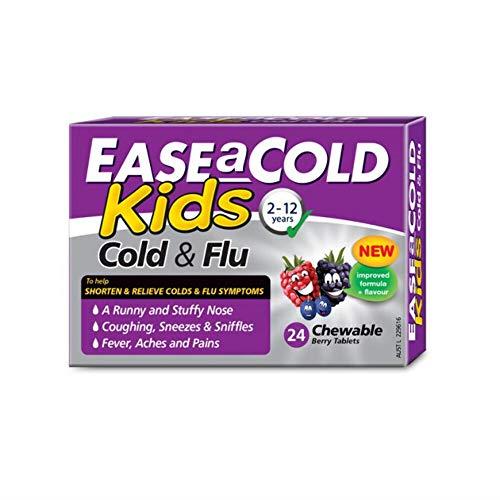 Ease A Cold Kids Berry Flavour Cold & Flu Chewables 24 Tablets, 24 count, Pack of 24