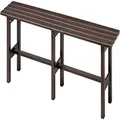 Takasho Aluminium Bench Seat, 150 cm Size, Dark Brown