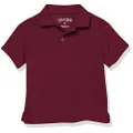 Nautica Boys' Husky School Uniform Short Sleeve Polo Shirt, Button Closure, Moisture Wicking Performance Material, Burgundy 601, 5