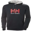 Helly Hansen Men's HH Logo Pullover Hooded French Terry Sweatshirt, 597 Navy, Small