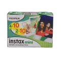 Instax Mini Film Mixed 60Pk (4x10 Sheets White Film, 2x10 Sheets Mixed Novelty Film)