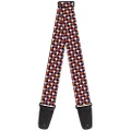 Buckle-Down Premium Guitar Strap, Houndstooth Navy/Orange/White, 29 to 54 Inch Length, 2 Inch Wide