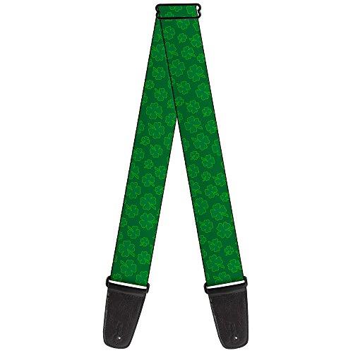 Buckle-Down Premium Guitar Strap, St. Pats Clovers Scattered Green, 29 to 54 Inch Length, 2 Inch Wide