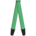 Buckle-Down Premium Guitar Strap, Diagonal Stripes Pastel Green, 29 to 54 Inch Length, 2 Inch Wide