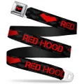 Buckle-Down Seatbelt Buckle Belt, Red Hood Logo Weathered Black/Grey/Red, X-Large, 32 to 52 Inches Length, 1.5 Inch Wide