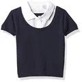 The Children's Place Girls' Short Sleeve 2 in 1 Sweater, Tidal Single, Small