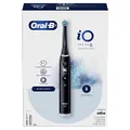 Oral-B iO 6 Electric Toothbrush with 1 App Connected Handle, 1 Ultimate Clean Replacement Refill Heads, 1 Travel Case, Black