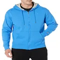 Champion Men's Powerblend Zip-Up Hoodie (Retired Colors), Blue Jay C Logo, Small