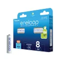Panasonic eneloop Ready-to use Ni-MH Battery, AA/Mignon, 8-Pack, Improved Capacity of min. 2000 mAh, 2100-charge Cycle Life, high Power Performance, Plastic Free Packaging