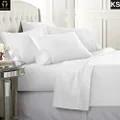 Ramesses 1500 Thread Count Egyptian Cotton Summer Weight Sheet Set, King Single, White