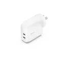 Belkin BoostCharge Dual USB-C Wall Charger with PPS 60W for Apple iPhone, iPad, Samsung Galaxy, Google Pixel - Compatible w/USB-C to Lightning Cable & USB-C to USB-C - White