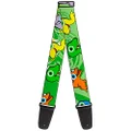 Buckle-Down Premium Guitar Strap, Cute Dinosaurs Yellow/Green, 29 to 54 Inch Length, 2 Inch Wide