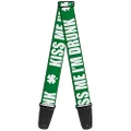 Buckle-Down Premium Guitar Strap, St. Pat's Kiss Me I'm Drunk and Shamrock Green/White, 29 to 54 Inch Length, 2 Inch Wide