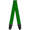 Buckle-Down Premium Guitar Strap, St. Pats Clovers Green/Black, 29 to 54 Inch Length, 2 Inch Wide