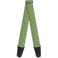 Buckle-Down Premium Guitar Strap, Wire Grid Tan/Green/Yellow, 29 to 54 Inch Length, 2 Inch Wide