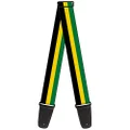 Buckle-Down Premium Guitar Strap, Stripes Black/Yellow/Green, 29 to 54 Inch Length, 2 Inch Wide